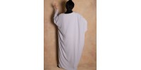 light grey  Silk Medina Abaya with Fitted Sleeves